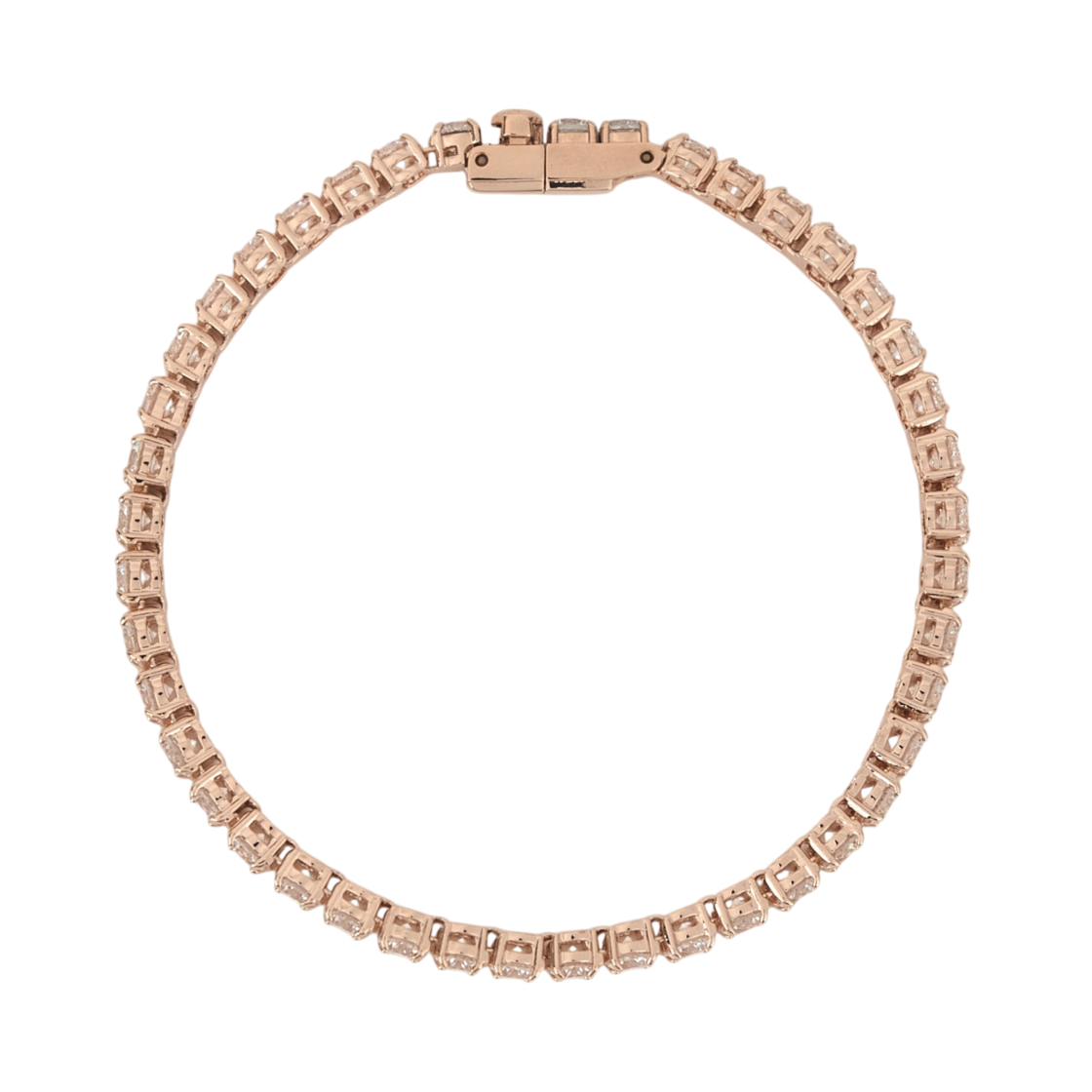 (W) 스와로브스키 매트릭스 테니스 브레이슬릿 화이트 로즈 골드 플래팅((W) Swarovski Matrix Tennis Bracelet White Rose Gold Plated) - 2