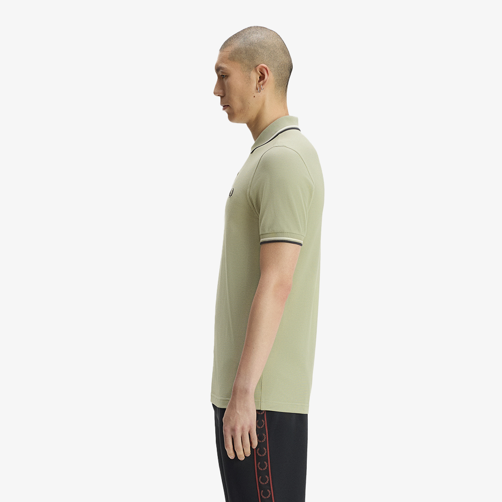 프레드페리 M3600 트윈 팁 프레드페리 셔츠 시그래스/에크루/다크에어포스(Fred Perry M3600 Twin Tipped Fred Perry Shirt Seagrass/Ecru/Dark Airforce) - 3