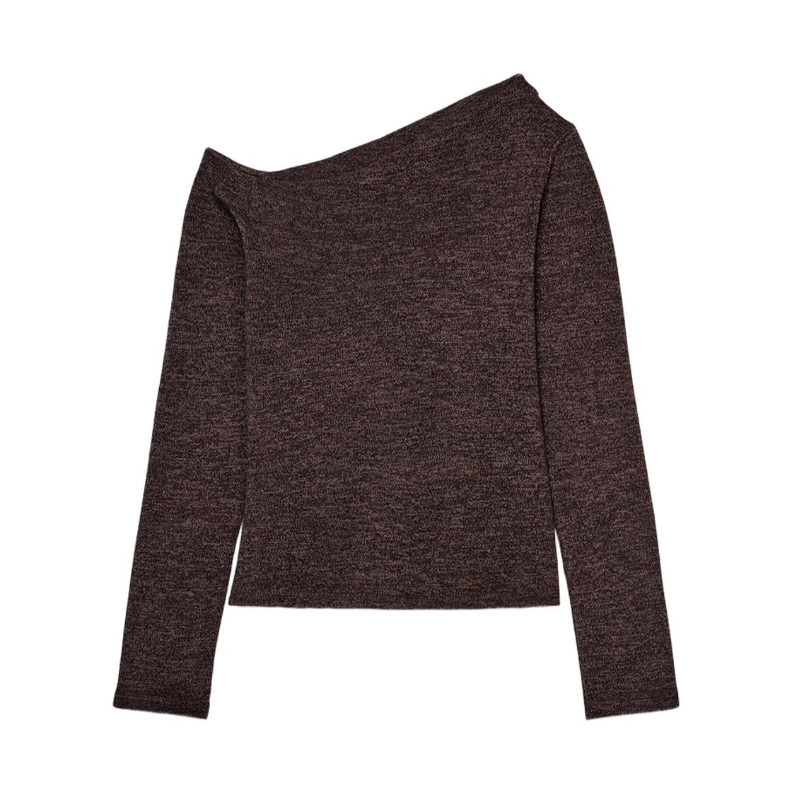 (W) 자라 어시메트릭 피케 탑 다크 브라운((W) Zara Asymmetric Pique Top Dark Brown) - 2