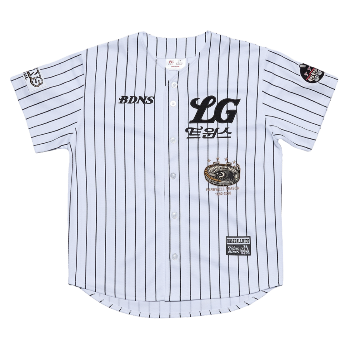 빠더너스 x 엘지트윈스 클래식 베이스볼 져지 화이트 [Farewell Jamsil Edition](BDNS x LG TWINS Classic Logo Baseball Jersey White [Farewell Jamsil Edition])