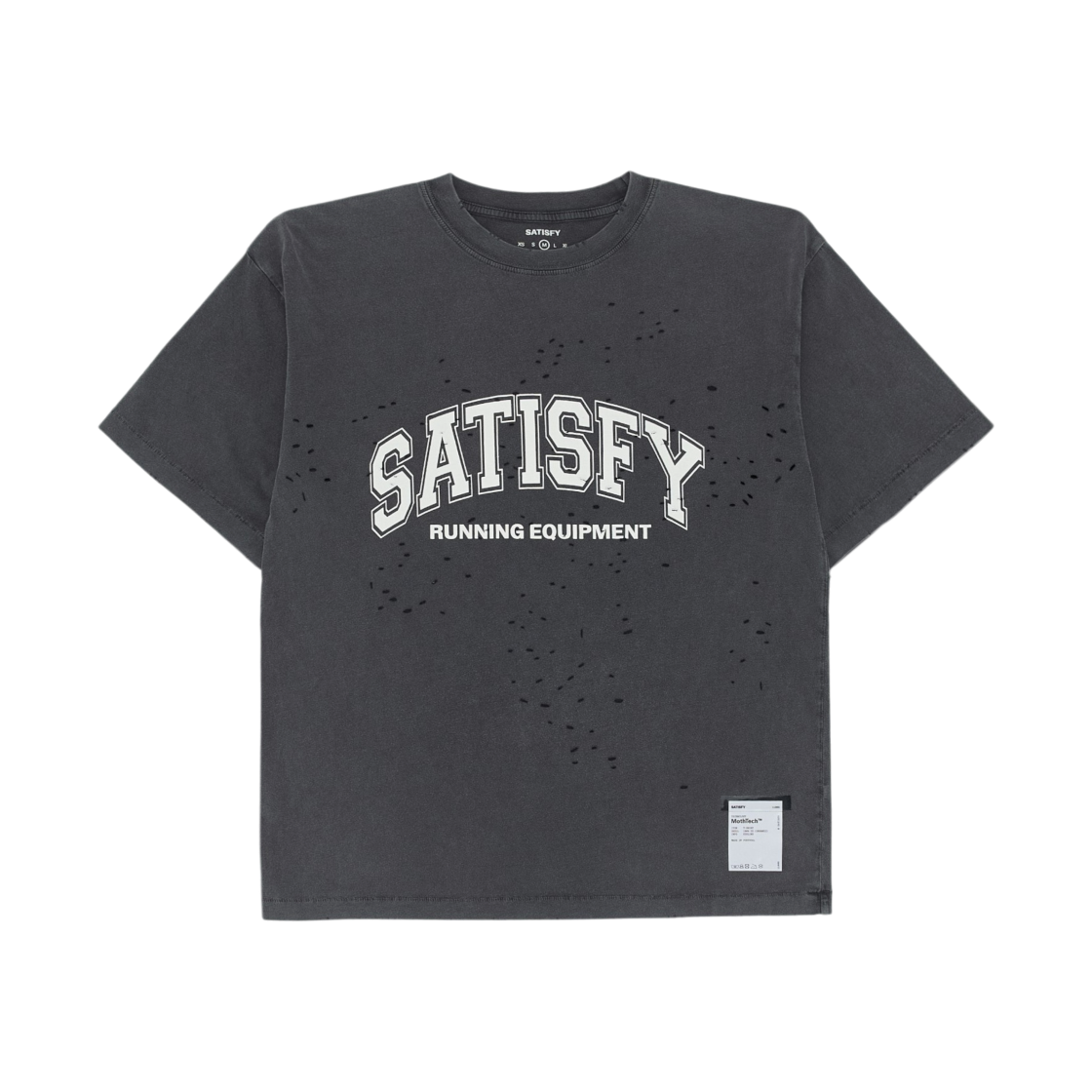 새티스파이 모스테크 티셔츠 에이즈드 블랙(Satisfy Mothtech T‑Shirt Aged Black)