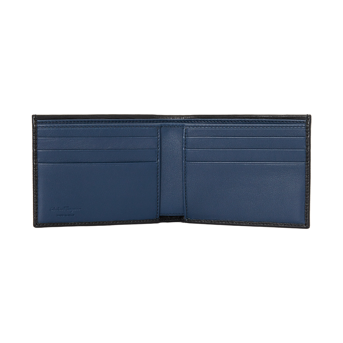 [25% 쿠폰] 페라가모 간치니 지갑 블랙 피오레 블루([25% 쿠폰] Ferragamo Gancini Wallet Black Fjord Blue) - 6