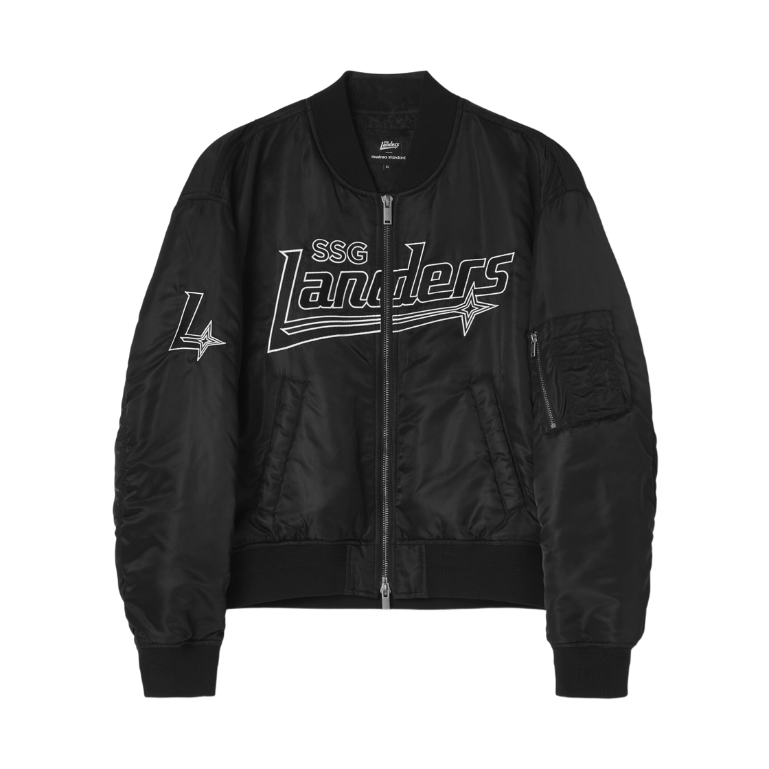 MMFJJ8D90-BK SSG Landers x Musinsa Standard MA-1 Bomber Jacket Black
