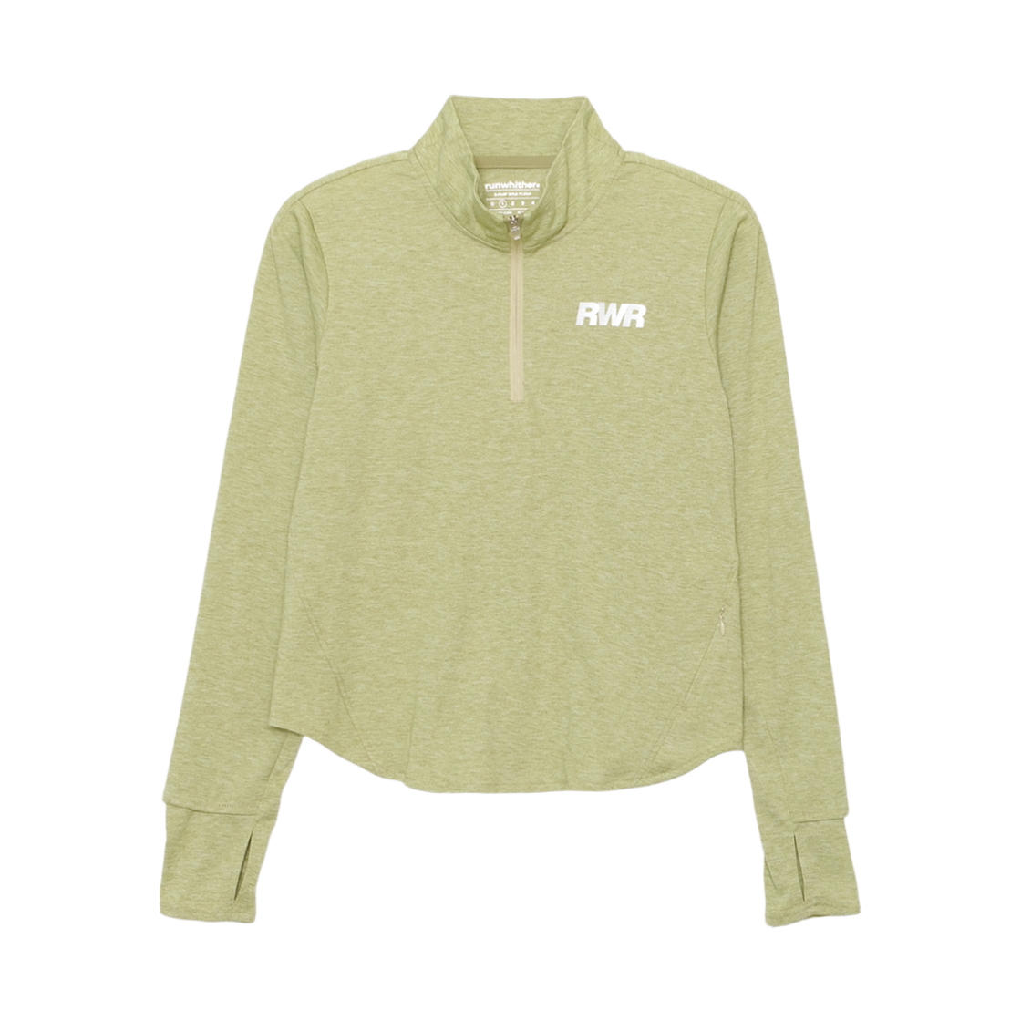 [KREAM 단독] 런위더 우먼스 스위프트 하프 집업 롱 슬리브 올리브([KREAM 단독] runwhither Womens Swift Half Zip-Up Long Sleeve Olive)