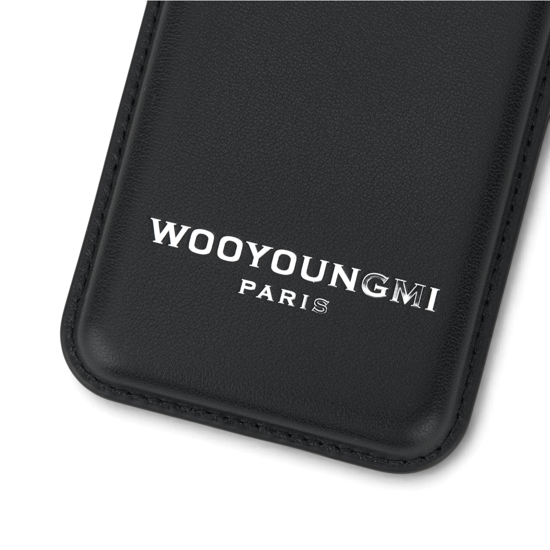 우영미 아이폰 마그네틱 로고 레더 카드 케이스 블랙 - 26SS(Wooyoungmi iPhone Magnetic Logo Leather Card Case Black - 26SS) - 3