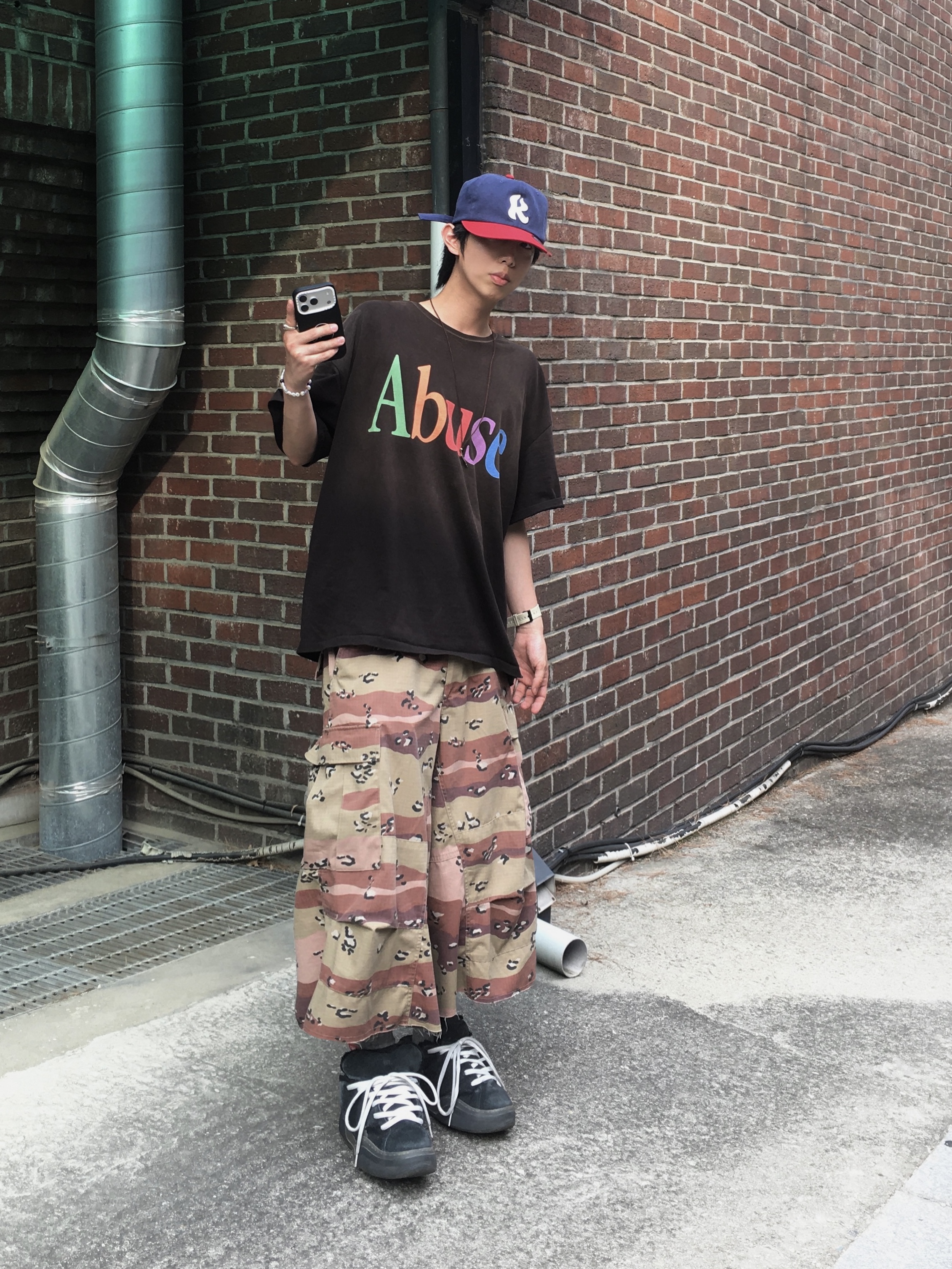 Kamien x Koin Seoul Retro Ball Cap Navy, qualisartifexpereo Scavenger Shorts 착용 스타일 - 1