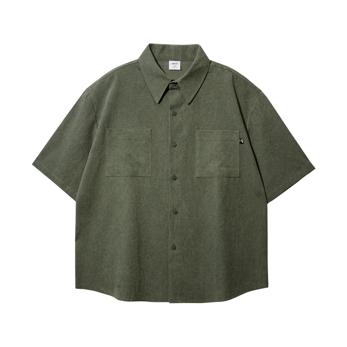 SMSS4079_Darkkhaki_29 PERSTEP Pigment Loose Fit Half Shirt Darkkhaki SMSS4079