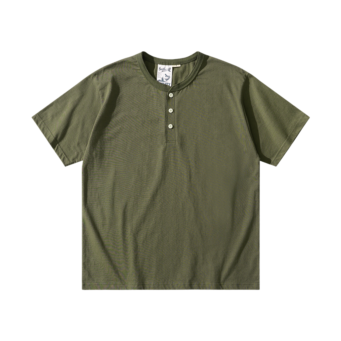 퍼스텝 스테이블 헨리넥 반팔티 카키 SJST4775(PERSTEP Stayble Henley Neck Short Sleeve Khaki SJST4775) - 1