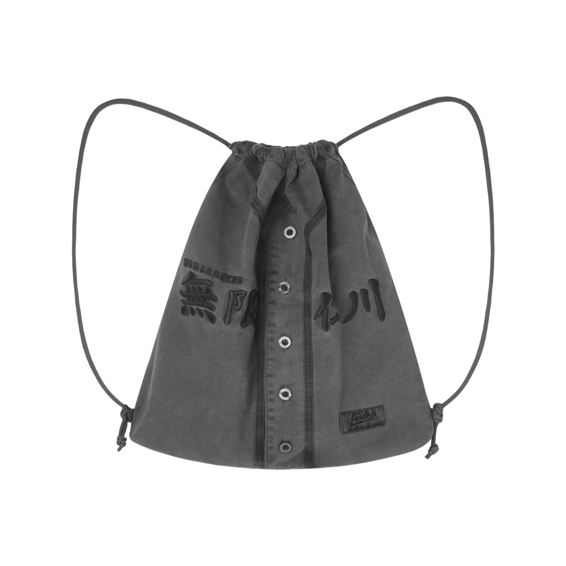 MEFBC0A92-CG SSG Landers x Musinsa Standard Pigment Dyed Drawstring Bag Charcoal Grey