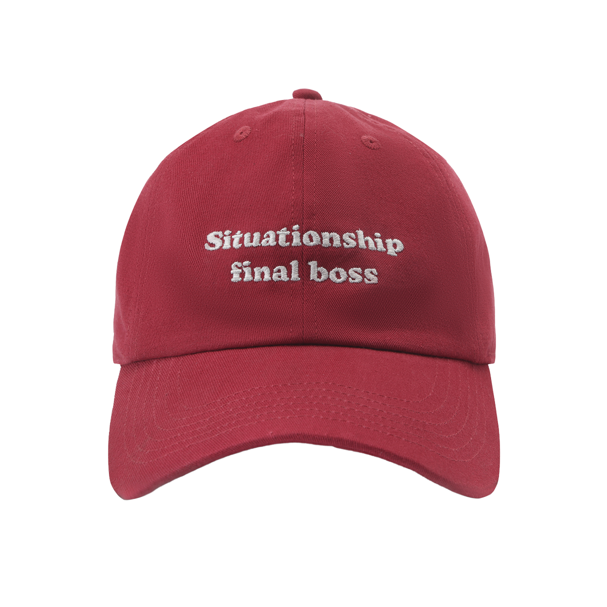 KW6DHTCGO06RD Markgong Women Letter Embroidered Baseball Cap Brick Red - 26FW