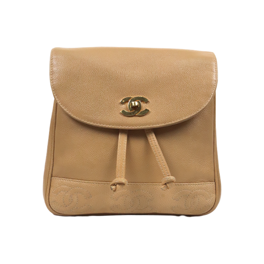 샤넬 베이지 캐비어 트리플CC 백팩 A-A64407(Chanel Beige Caviar Triple CC Backpack A-A64407)