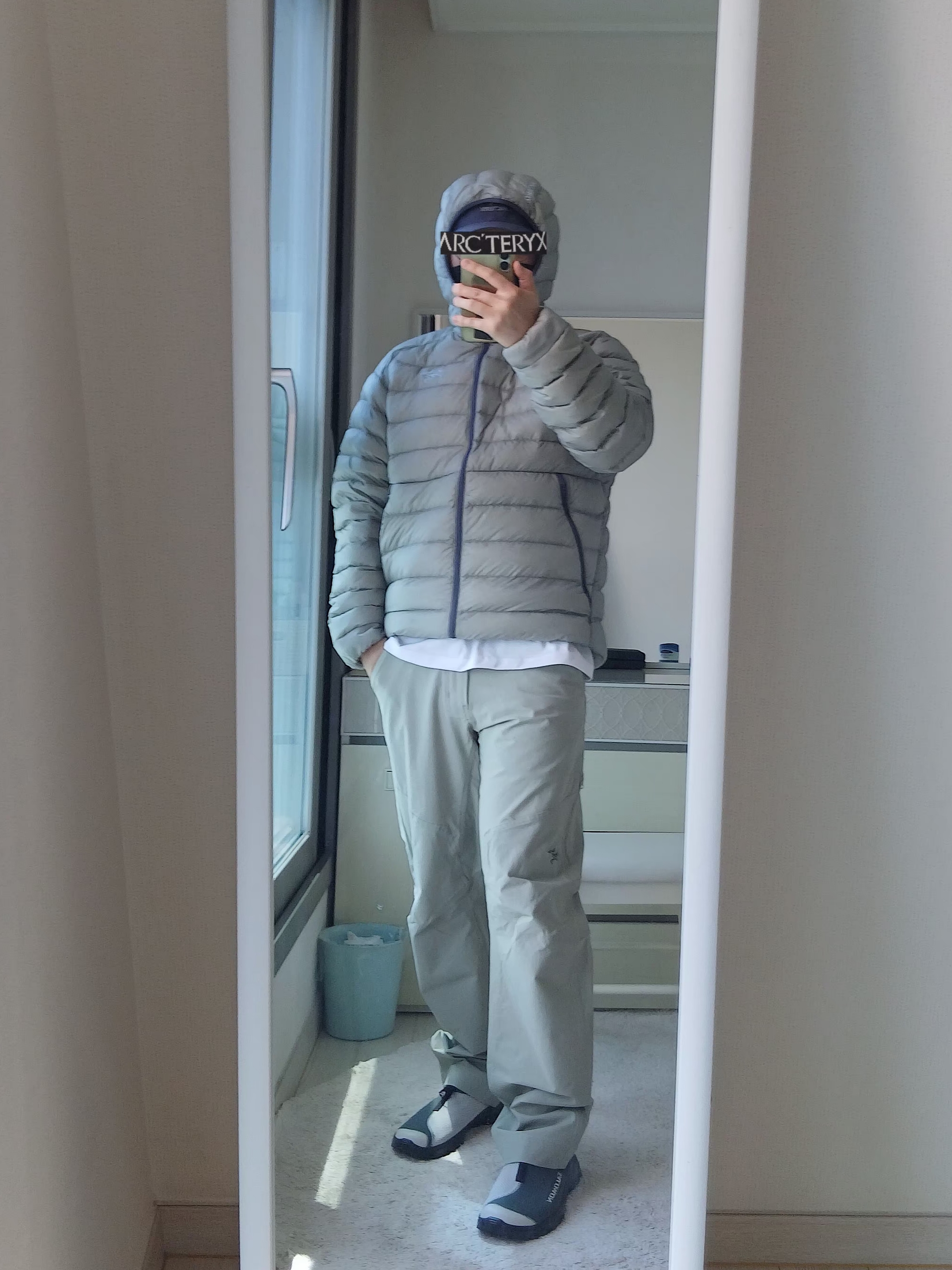 Arc'teryx Cronin Cotton Pants Habitat, Arc'teryx Cerium Hoody Headwaters 착용 스타일 - 5
