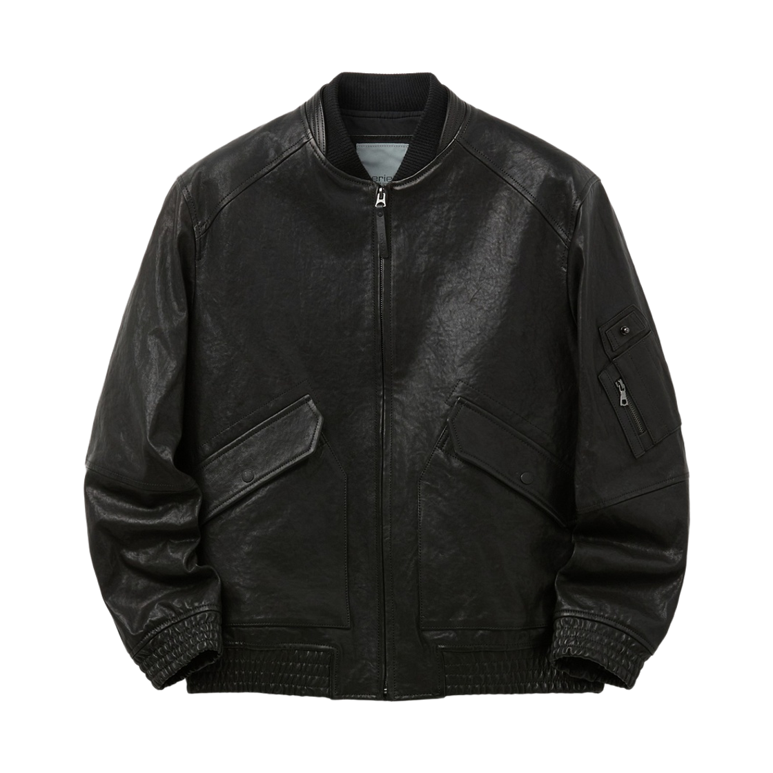 시리즈 엠에이원 가죽 점퍼 블랙(Series Ma-1 Leather Jacket Black)