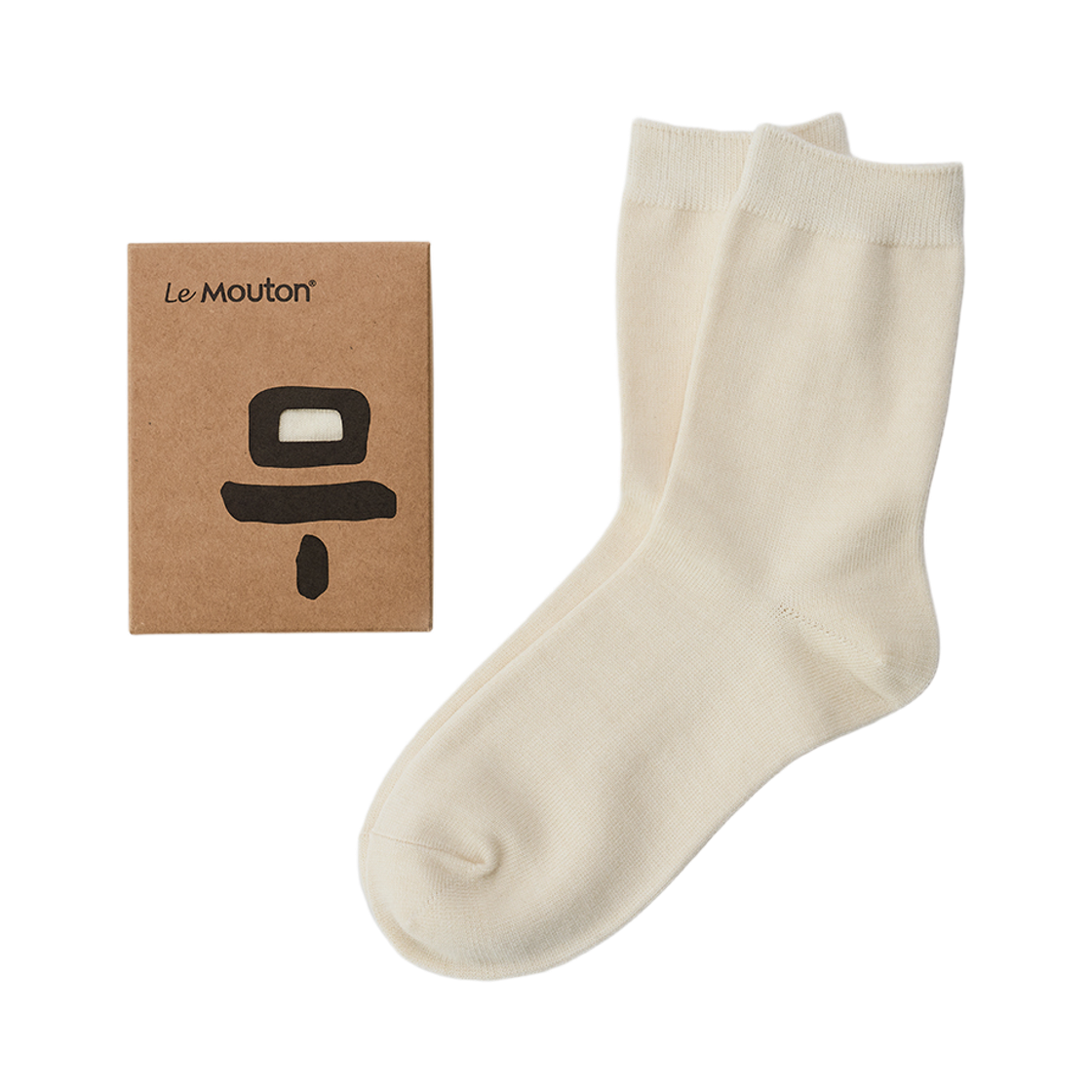 LMACC-SK01 [6% 적립] LeMouton Mu Plain Knit Wool Socks