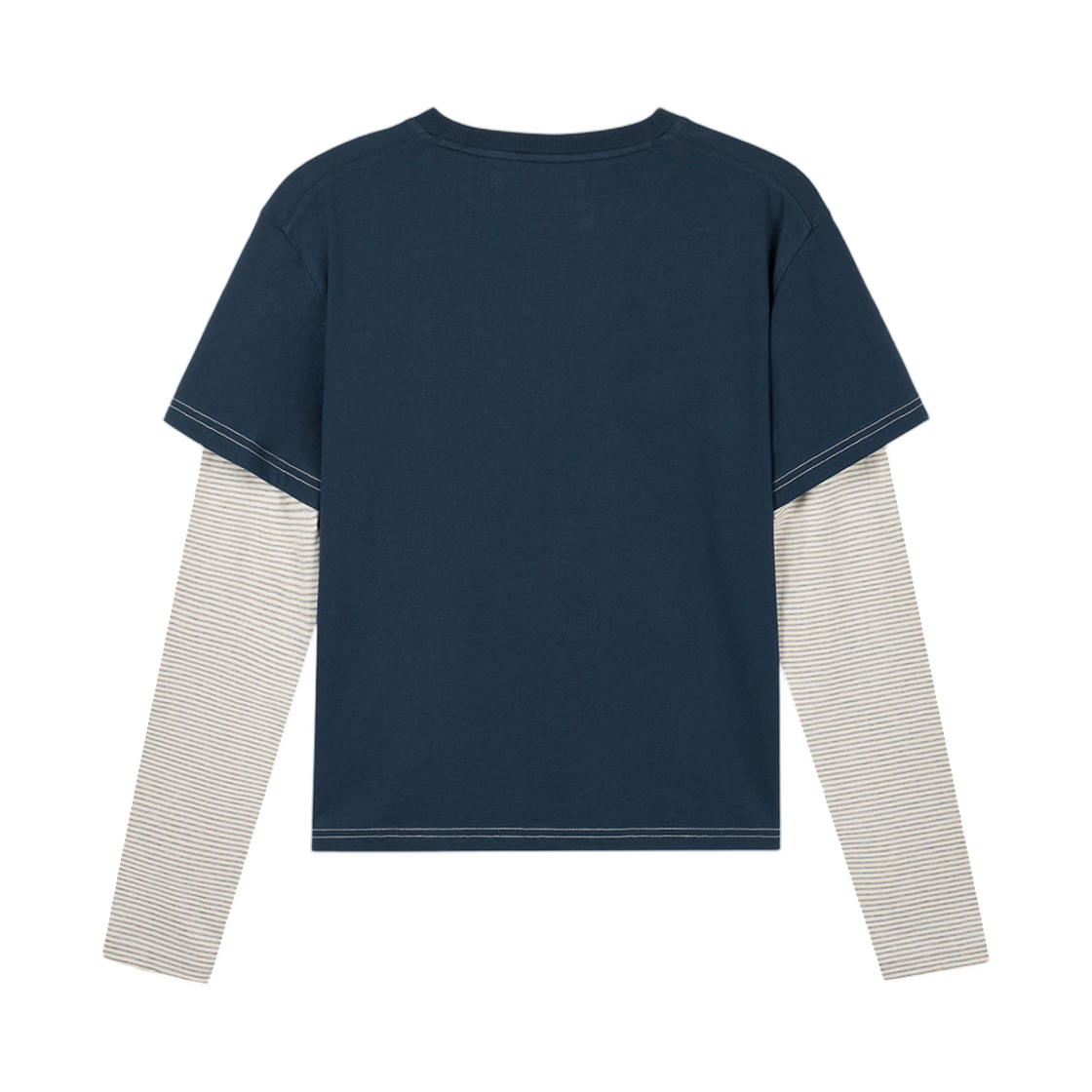 (W) 데우스 엑스 마키나 커스텀 레이어드 롱슬리브 티셔츠 네이비((W) Deus Ex Machina Customs Layered L/S T-Shirt Navy) - 2