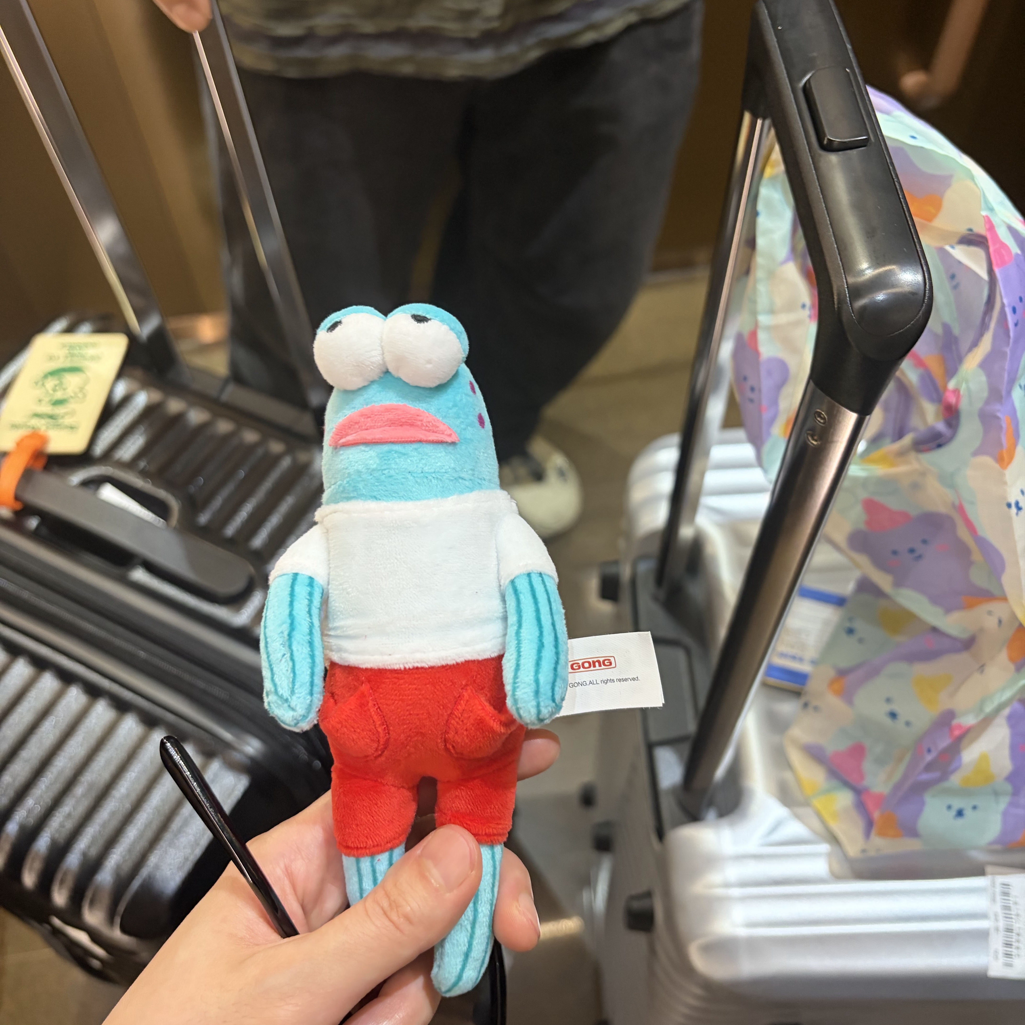 Pop Mart Bikini Bottom Buddies Whimsical Plush Cool Fish (Opened Case) 착용 스타일 - 1