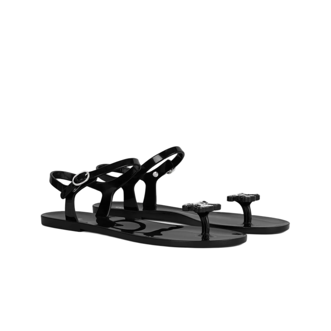 (W) 셀린느 젤리 베이 쥬얼 샌들 에코 서티파이드 PVC 블랙((W) Celine Jelly Bay Jewel Sandal in Eco Certified Pvc Black) - 2