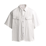 Zara Washing Boxy Fit Overshirt Scratch White