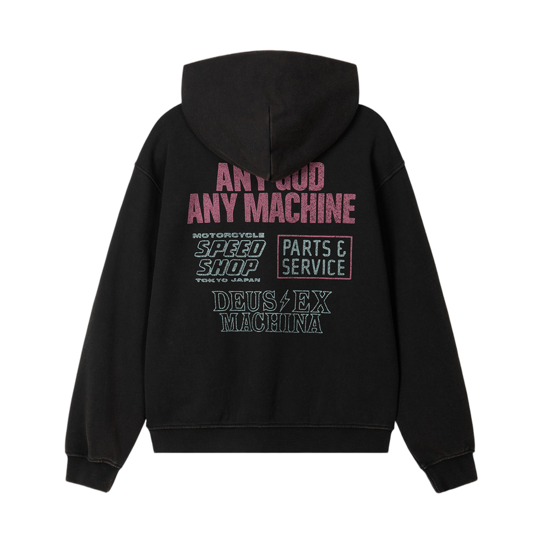 데우스 엑스 마키나 그래픽 집 후드 블랙(Deus Ex Machina Graphic Zip Hoodie Black) - 2