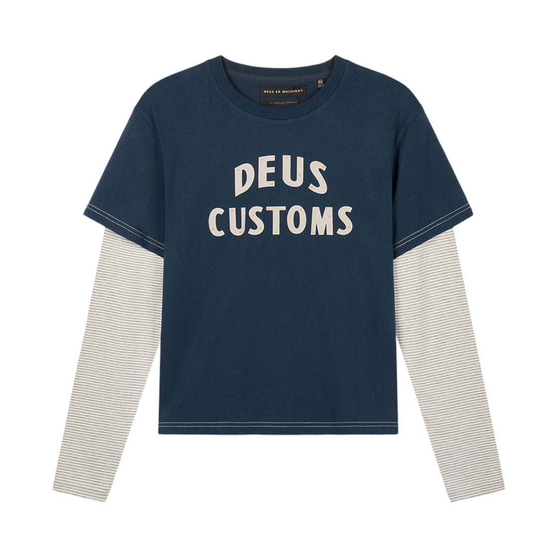- (W) Deus Ex Machina Customs Layered L/S T-Shirt Navy