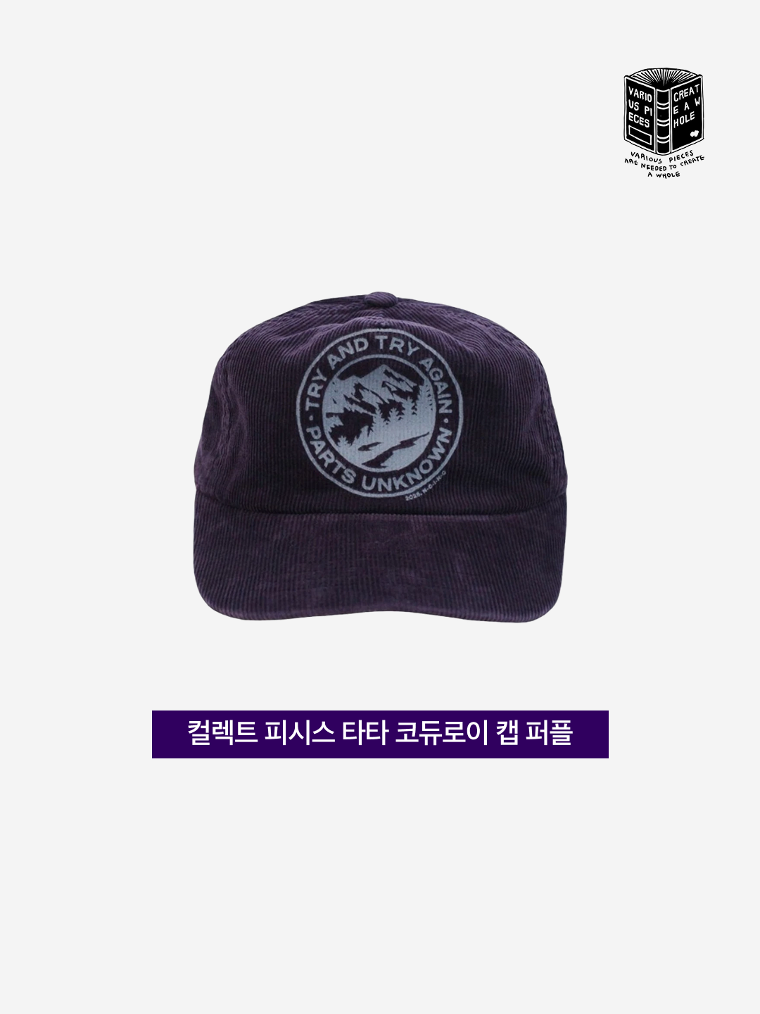 Collect Pieces Tata Corduroy Cap Purple 착용 스타일 - 3