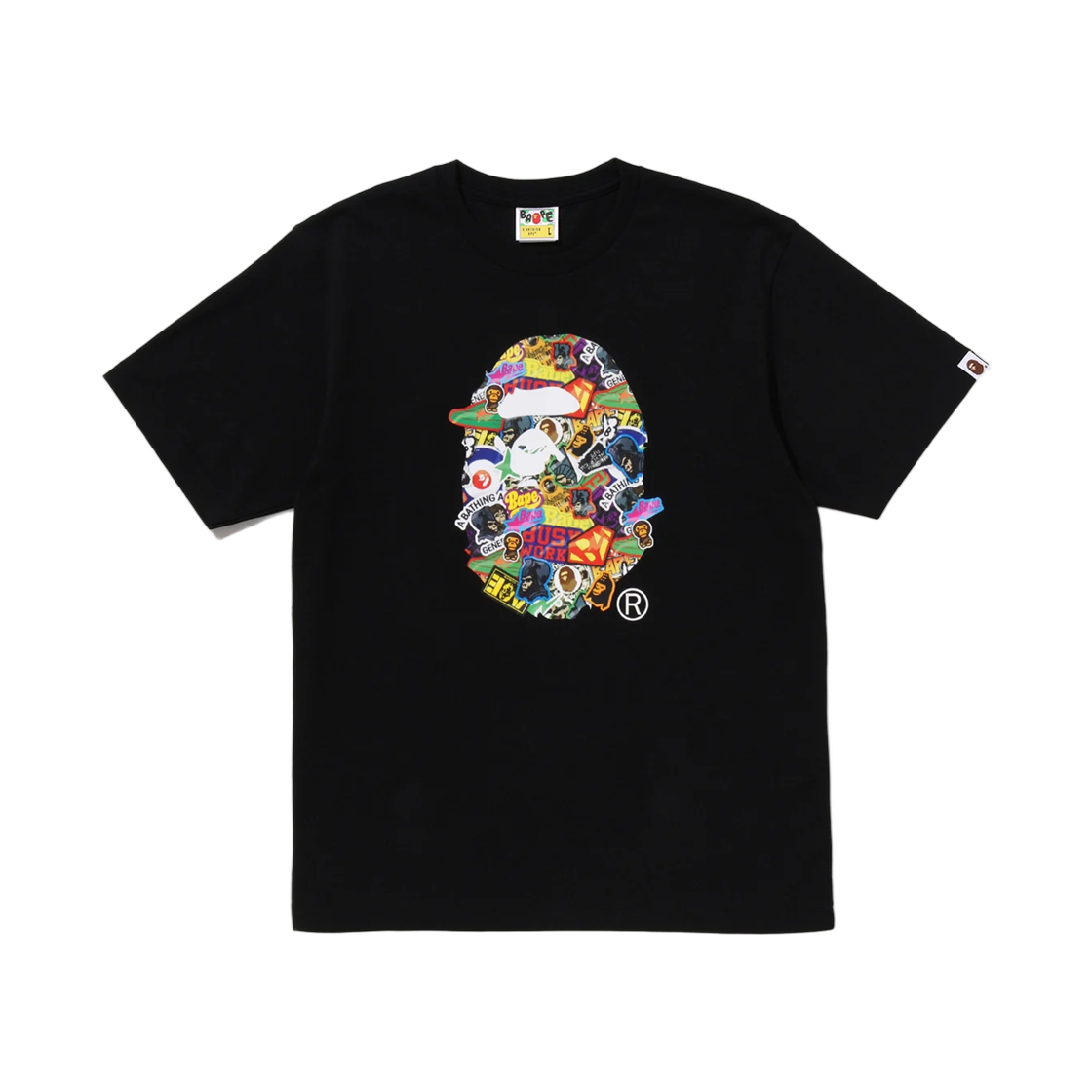 - BAPE Sticker Pack Ape Head T-Shirt Black