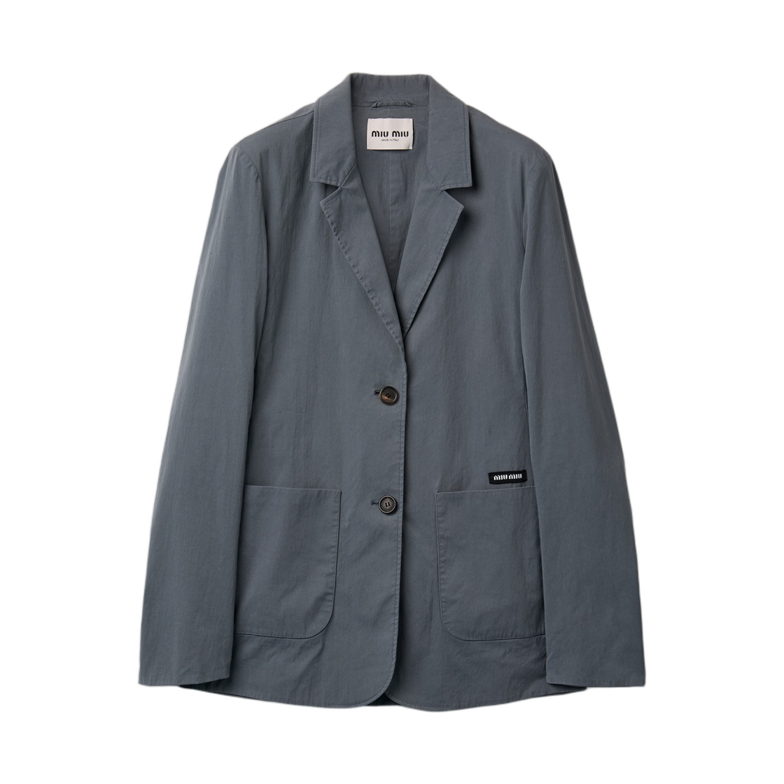 MH2071-6472-F0D65 (W) Miu Miu Washed Stretch Poplin Jacket Iron Gray