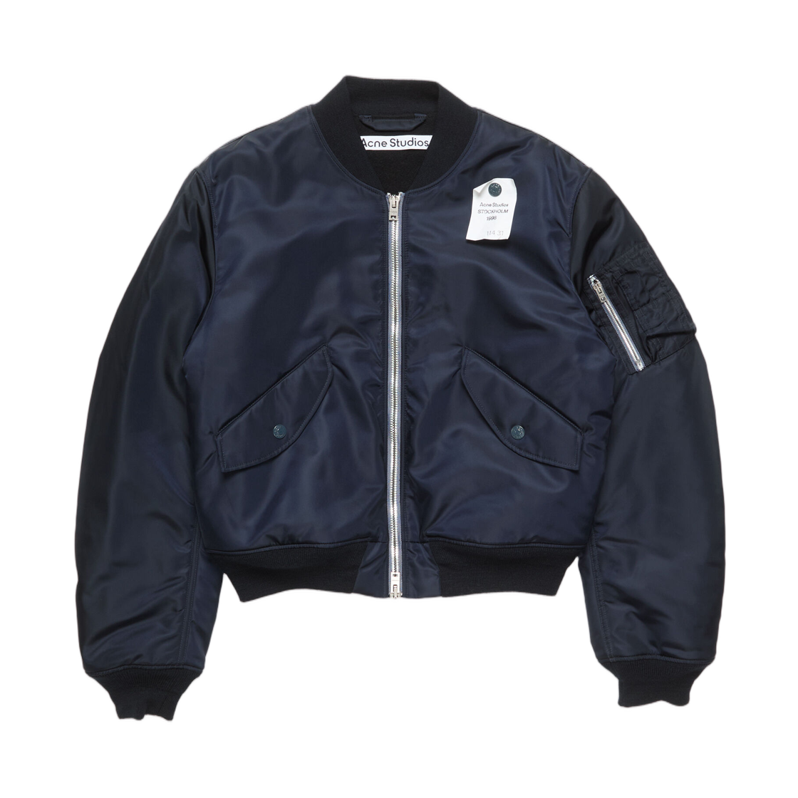 B90903-COY Acne Studios Nylon Bomber Jacket Evening Blue
