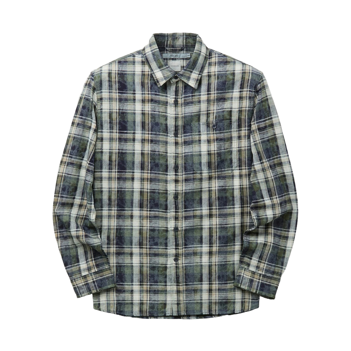 SASFW26311GRX Series Printed Check Shirt Standard Fit Green