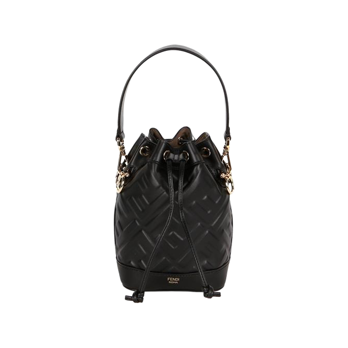 8BS093 ANWT F0KUR [25% 쿠폰] Fendi Mon Tresor FF Leather Mini Bag Black
