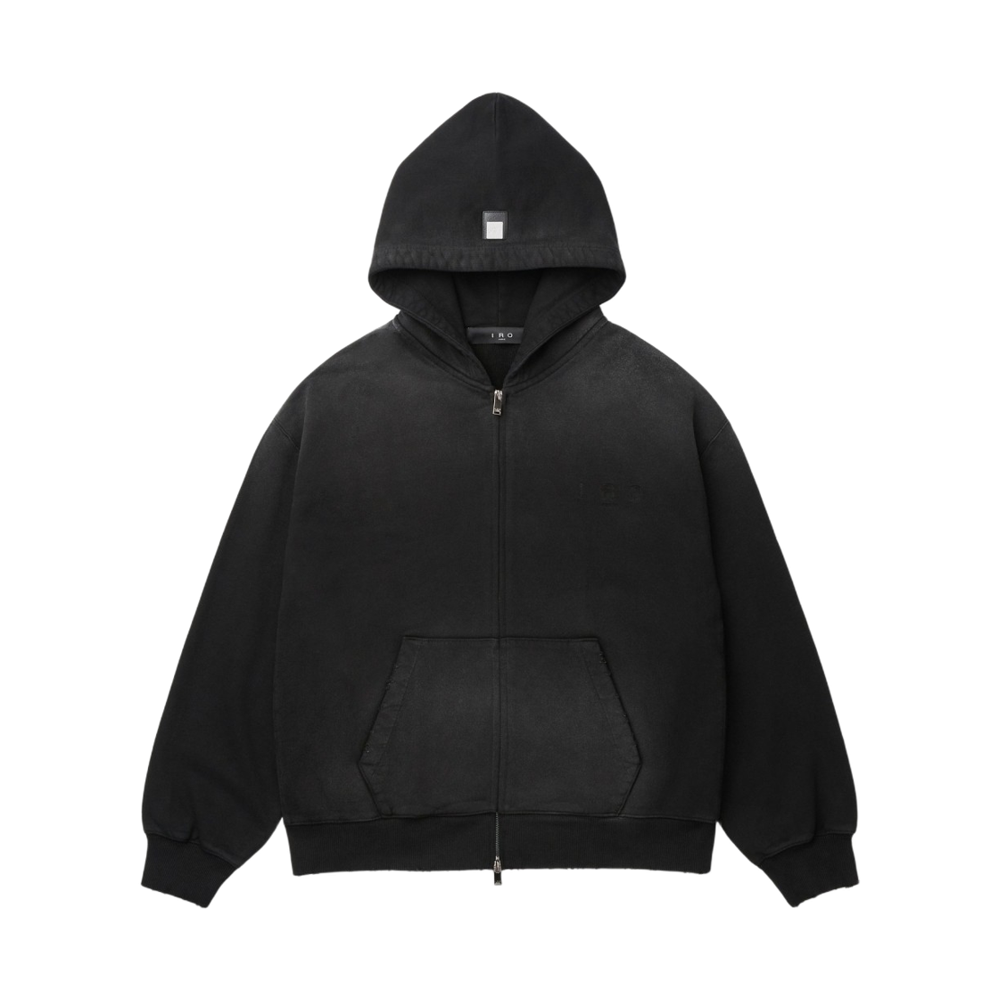 이로 뉘앙스 다잉 셋업 집업 스웨트후디 블랙(Iro Nuance Garment-Dyed Set-Up Zip-Up Sweat Hoodie Black) - 2