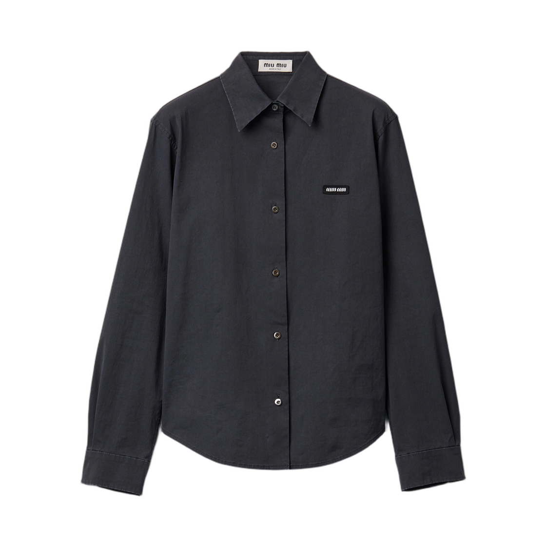 MK2061-6472-F0002 (W) Miu Miu Stretch Poplin Shirt Black