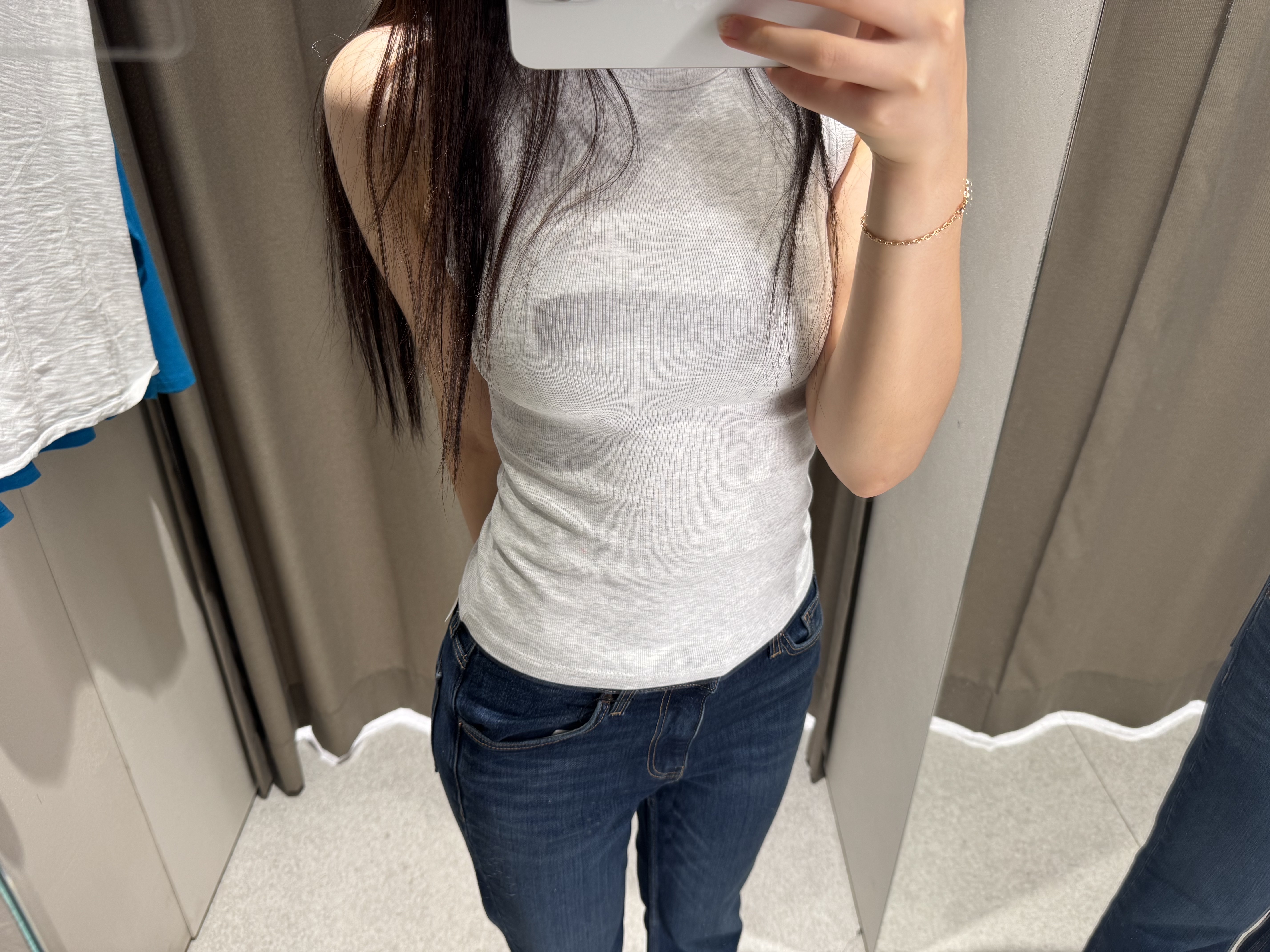 (W) Zara Jeans TRF Bootcut Low Rise Pants Navy 착용 스타일