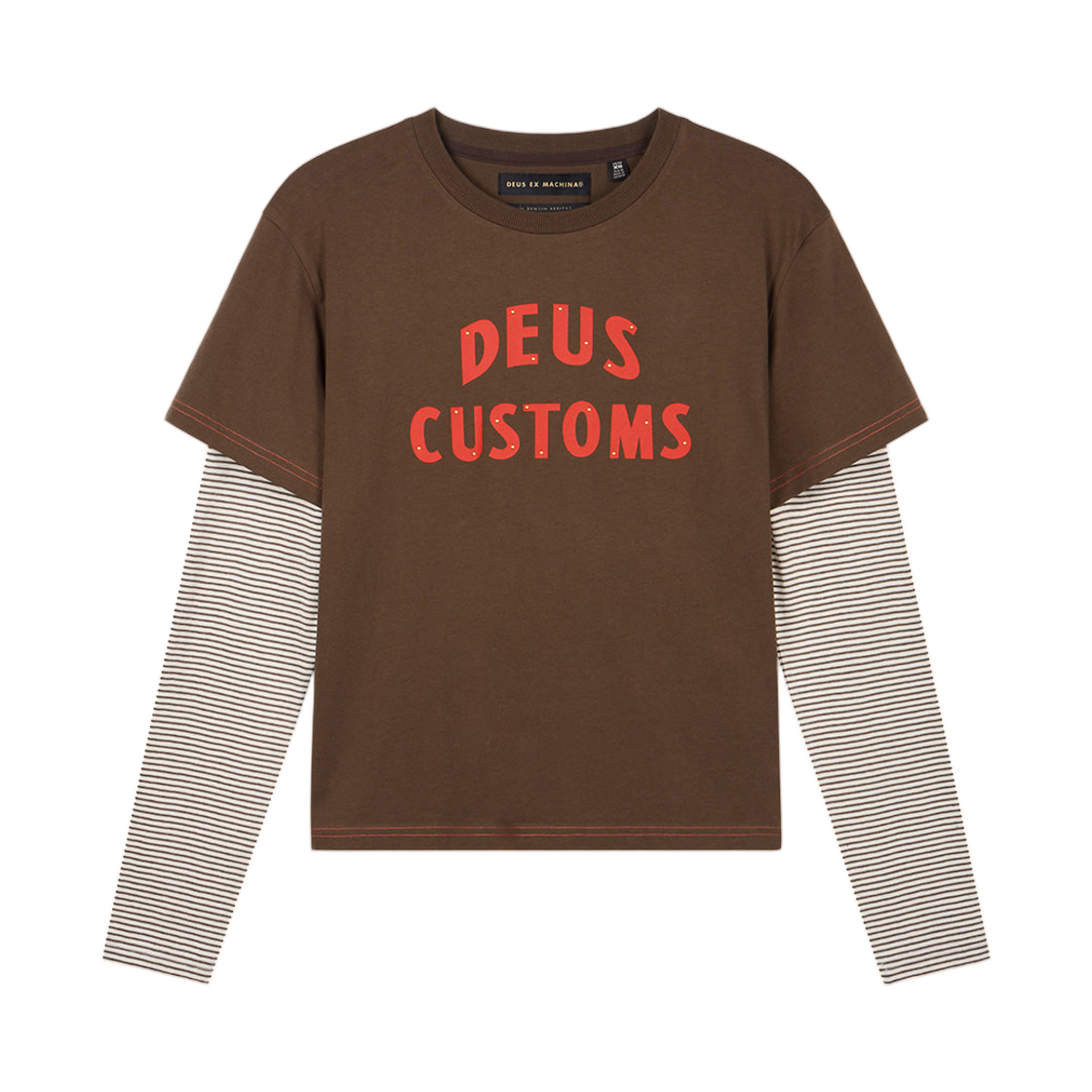 - (W) Deus Ex Machina Customs Layered L/S T-Shirt Brown