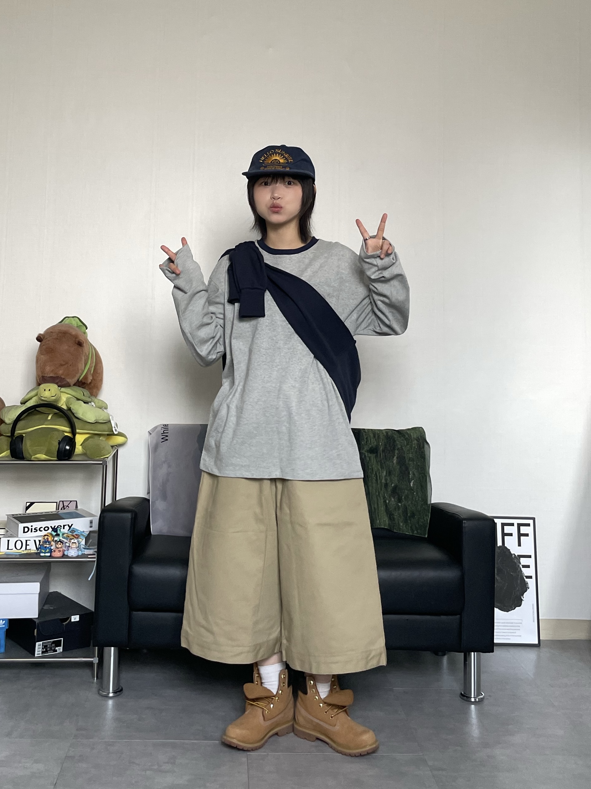 Hello Sunrise Washed HS Arch Logo 6Panel Cap Navy & Orange, (W) Timberland 6 Inch Premium Waterproof Boot Wheat Nubuck - Wide 착용 스타일 - 2