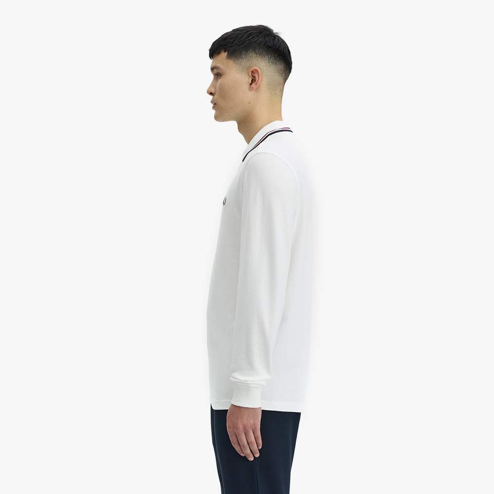 프레드페리 M3636 롱슬리브 트윈 팁 프레드페리 셔츠 스노우화이트 번트레드 네이비(Fred Perry M3636 L/S Twin Tipped FP Shirt Snow White Burnt Red Navy) - 3