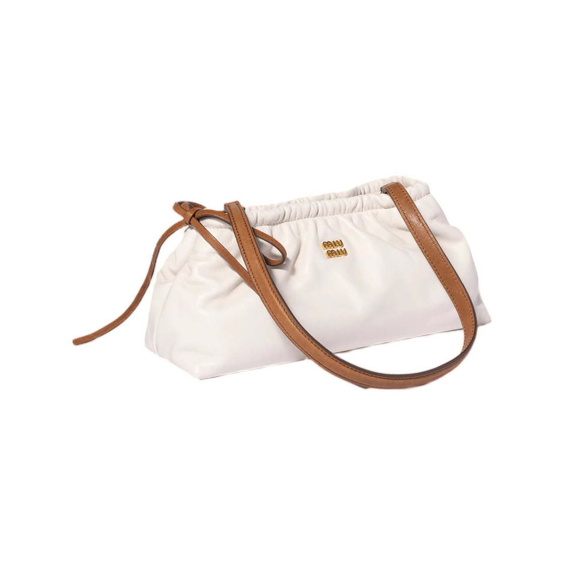 미우 미우 나파 레더 파우치 화이트 카라멜(Miu Miu Nappa Leather Pouch White Caramel) - 2