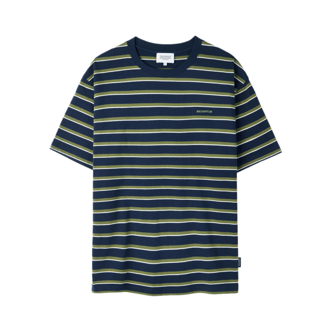 P262UTS135065 BROMPTON LONDON Stripe Half Sleeve T-Shirt Navy