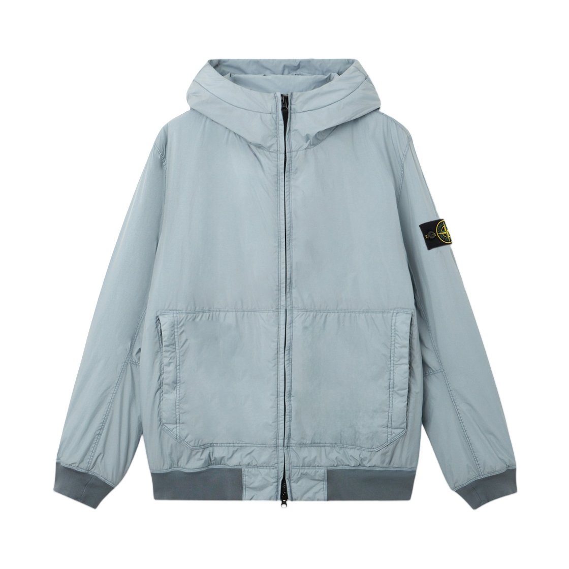 L2S1541001-10S0A23-V0049 Stone Island 4100110 Crinkle Reps Ny Hooded Jacket with Wind Resistance and Anti-Drop Ash Grey - 26FW