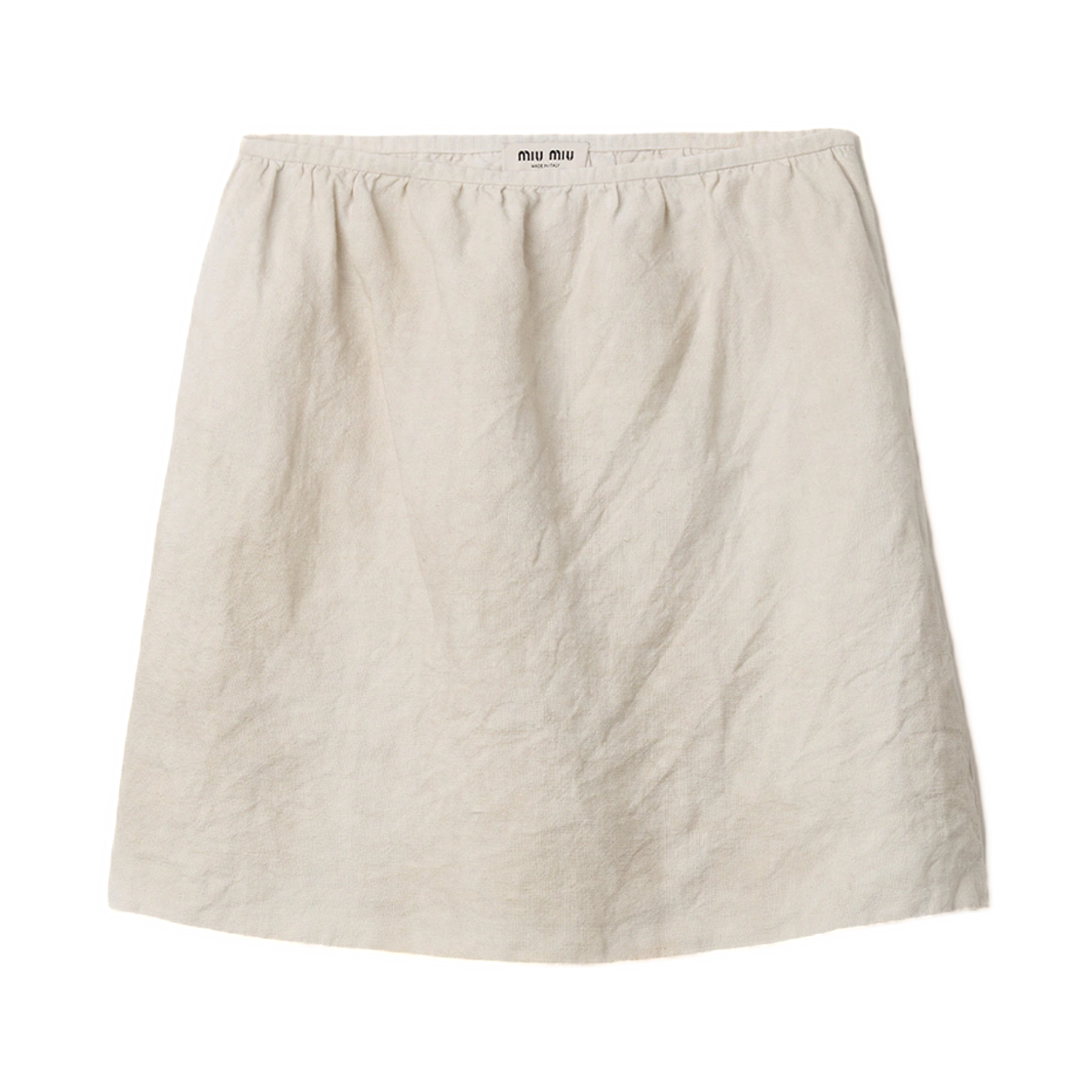 MG2768-6733-F0K74 (W) Miu Miu Linen Skirt Chalk White