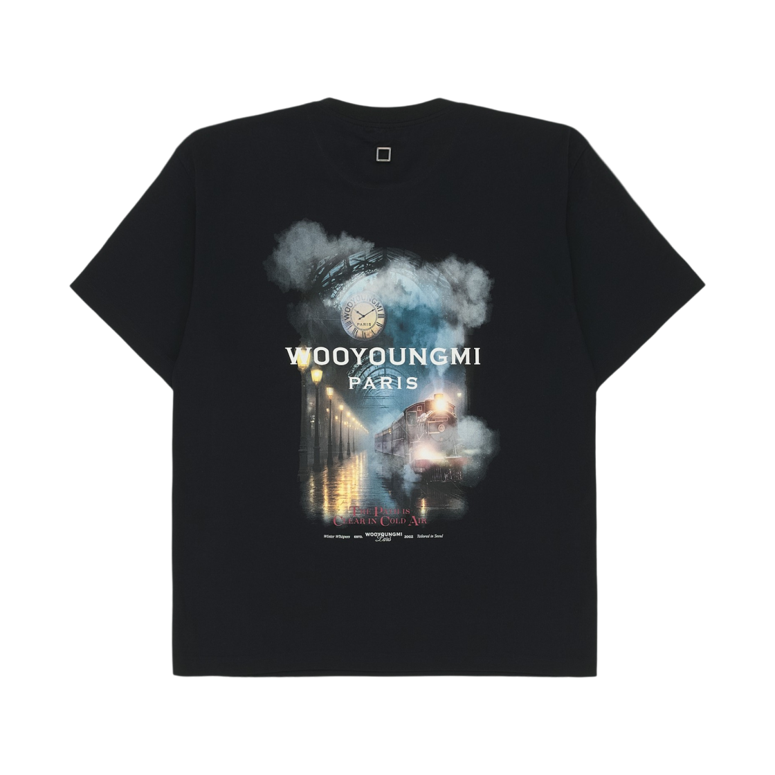 W263TS04708B Wooyoungmi Train Station Graphic T-Shirt Black - 26FW