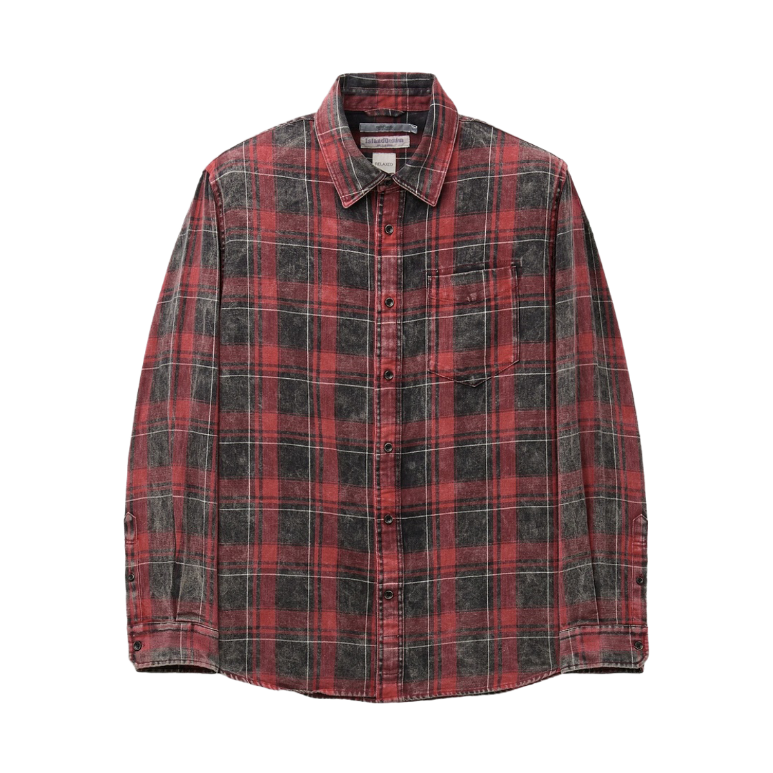 시리즈 아일랜드 데님 레드 체크 셔츠 릴랙스핏 레드(Series Island Denim Red Check Shirt (Relaxed Fit) Red)