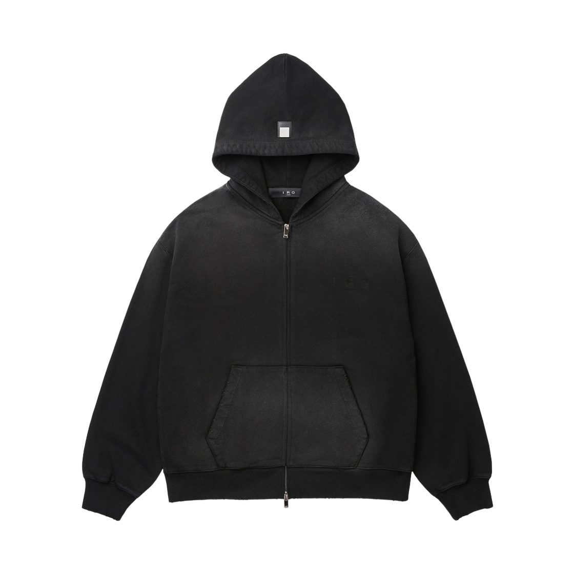 이로 뉘앙스 다잉 셋업 집업 스웨트후디 블랙(Iro Nuance Garment-Dyed Set-Up Zip-Up Sweat Hoodie Black)