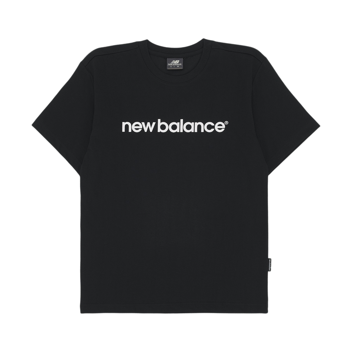 NBNEE31113-19 New Balance Essential Lettering Logo T-Shirt Black