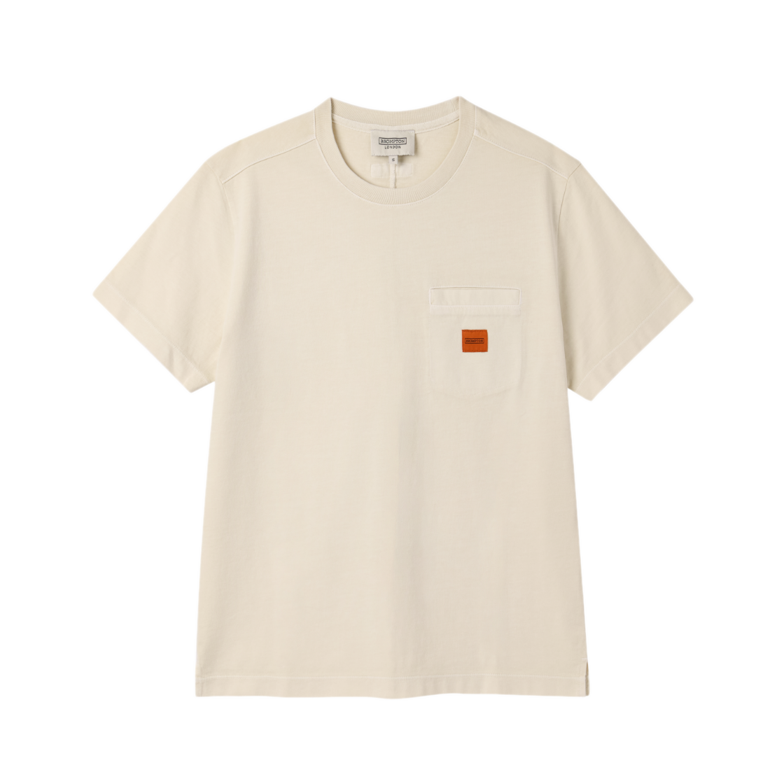 P265UTS430907 BROMPTON LONDON Pigment Dyeing Half Sleeve T-Shirt Cream