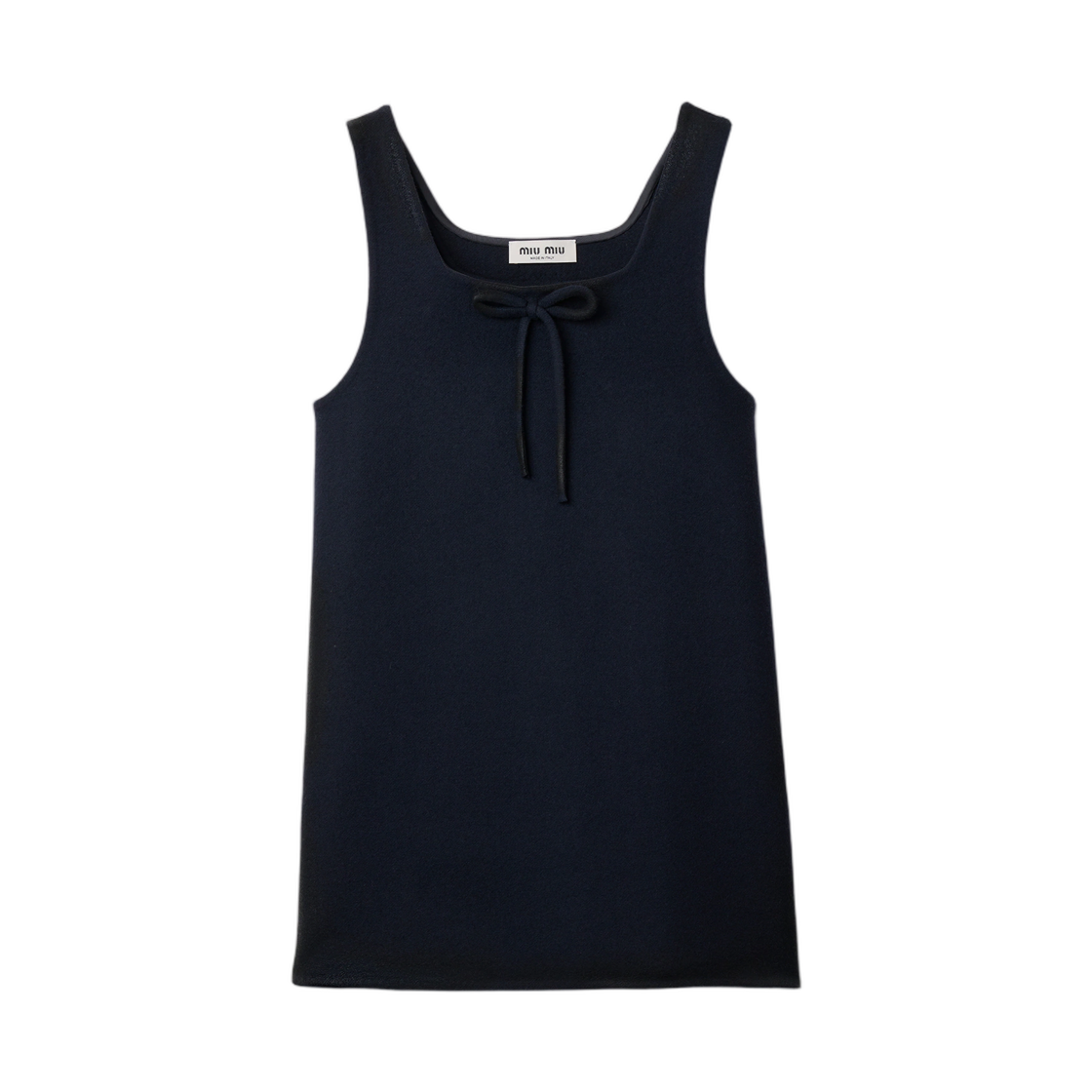 MF6578-6471-F0008 (W) Miu Miu Waxed Double Wool Dress Navy