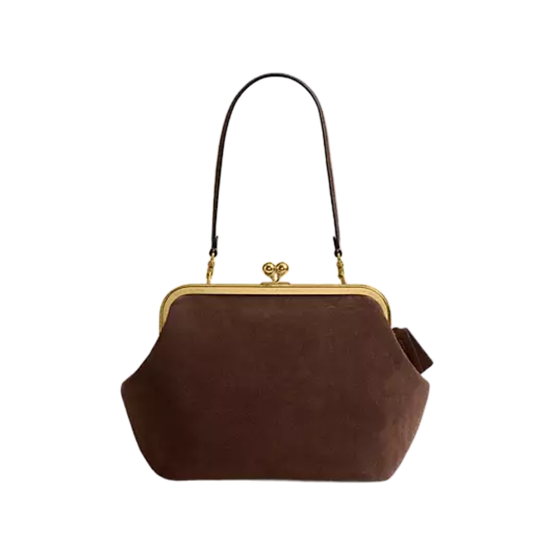 CEW05-B4Z5D Coach Kisslock Frame Bag 27 B4 Dark Chocolate