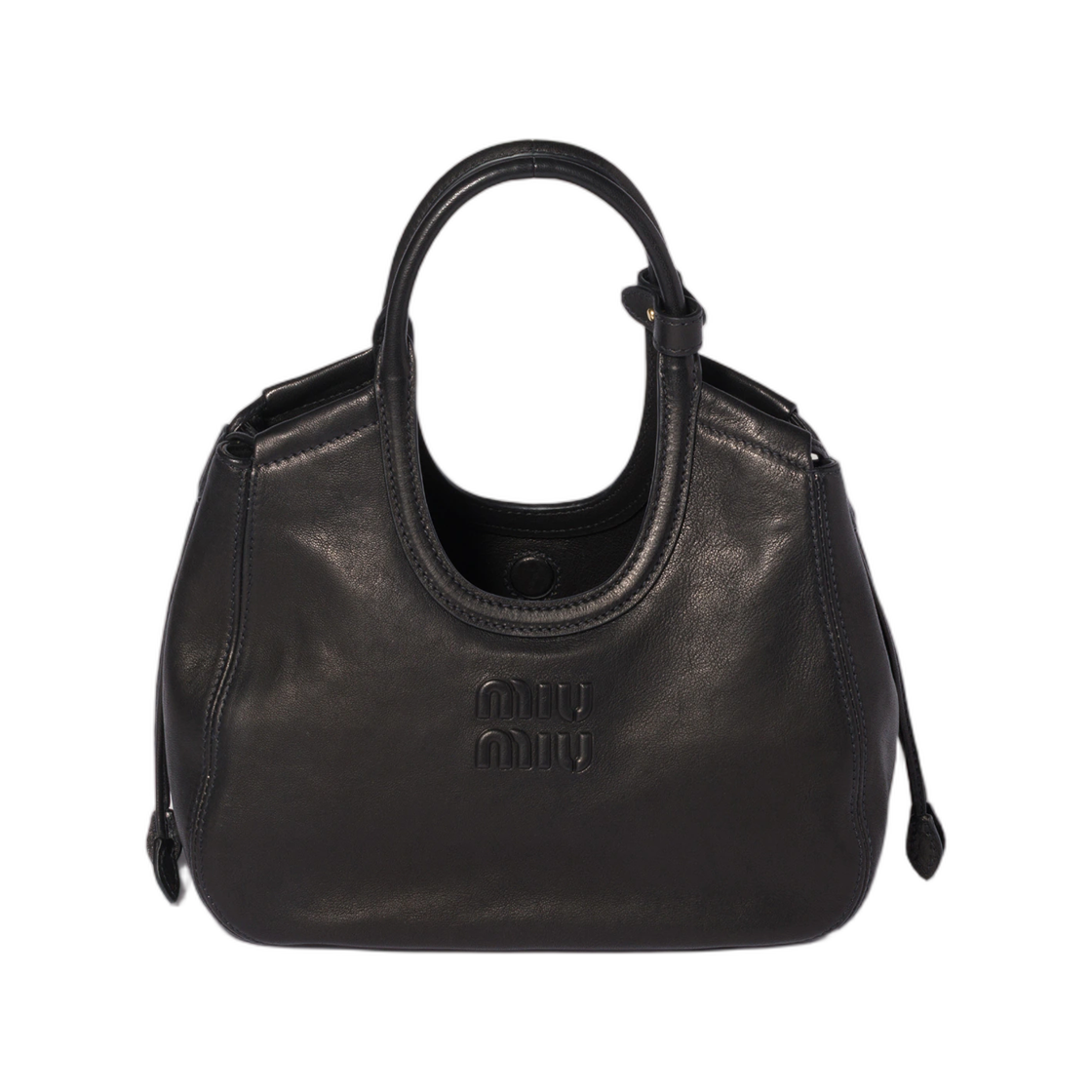5BA337-2BBL-F0002 Miu Miu Ivy Nappa Leather Tote Bag Black
