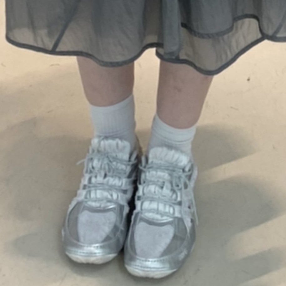 (W) Asics x Empty Behavior Hypersync White Pure Silver 착용 스타일