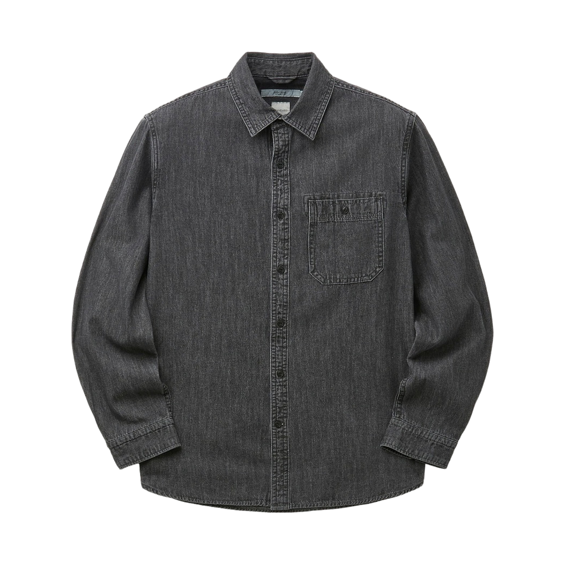 시리즈 워싱 블랙 데님 셔츠 스탠더드핏 블랙(Series Washed Black Denim Shirt Standard Fit Black)